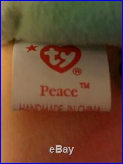 PEACE Beanie Baby SEVERAL MISPRINTS! ULTRA RARE ONE-OF-KIND JAZZ-N-SPACE