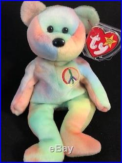 Peace (1996) Ty BeanieBaby Bear. PE Authentic/Super-Rare/Retired