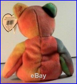 Peace Beanie Baby Bear Rare Errors Deutschland Style 4053 White Wash Colors