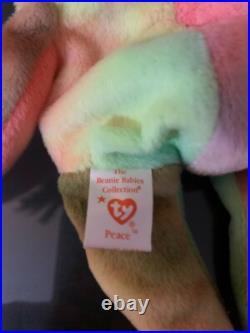 Peace Beanie Baby Rare PVC Peace Bear 1996 ERRORS