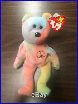 Peace Beanie Baby TY Peace the Bear Rare tag errors! Vintage 1996