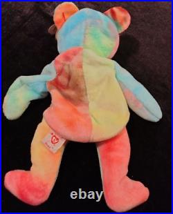 Peace Bear Multi Color Ty Beanie Baby 1996 Rare Retired Original Mint Condition