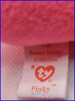 Pinky Beanie Baby 1995 Rare & Retired PVC Pellets Tag Errors