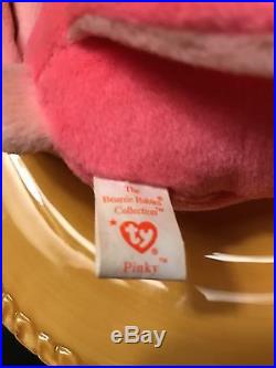 Pinky Beanie Baby RARE GREAT CONDITION TAG ERRORS