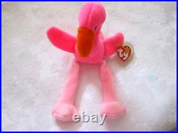 Pinky The Pink Flamingo Ty Beanie Baby-rare-retired Mint 1995 Tag Errors New