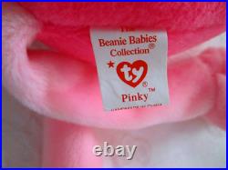 Pinky The Pink Flamingo Ty Beanie Baby-rare-retired Mint 1995 Tag Errors New