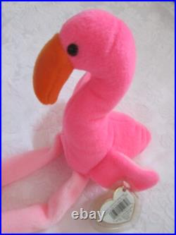 Pinky The Pink Flamingo Ty Beanie Baby-rare-retired Mint 1995 Tag Errors New