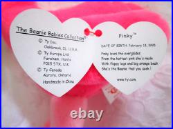 Pinky The Pink Flamingo Ty Beanie Baby-rare-retired Mint 1995 Tag Errors New