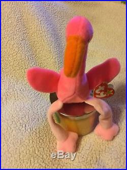Pinky the Flamingo by Ty Beanie Babies, Rare, Retired, New