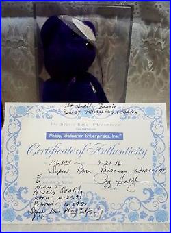 Princess Diana 1997 Beanie Baby Super RareIndonesia Authenticated, Retired