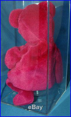 Prototype Teddy OF old face Magenta Authenticated Ultra Rare Ty Beanie Baby