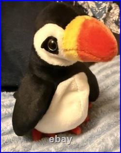 Puffer The Puffin 1997 Ty Beanie Baby with Tag Errors Retired Mint Rare Look