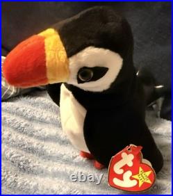 Puffer The Puffin 1997 Ty Beanie Baby with Tag Errors Retired Mint Rare Look