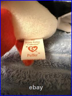 Puffer The Puffin 1997 Ty Beanie Baby with Tag Errors Retired Mint Rare Look