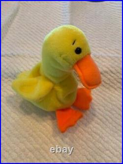 Quackers the Duck Ty Beanie Baby Original 1994 (Retired) RARE WITH ERRORS
