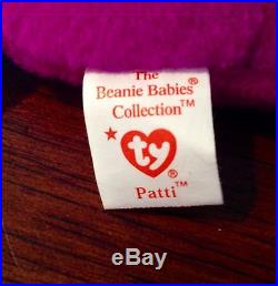RARE 1993 Patti Platypus TY Beanie Babies Baby MINT PVC Pellets 4025 Original 9