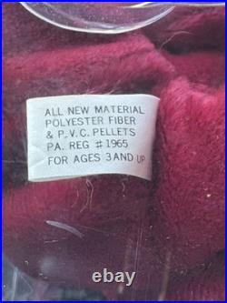 RARE 1993 Ty Beanie Baby Teddy Cranberry 2nd Gen Tag 1st Tush Authenticated PVC
