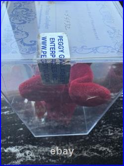 RARE 1993 Ty Beanie Baby Teddy Cranberry 2nd Gen Tag 1st Tush Authenticated PVC