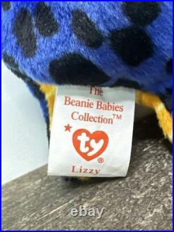 RARE 1995 Lizzy Beanie Baby PVC Pellets, Tag Errors, Retired MWMT