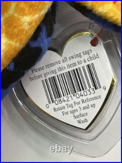 RARE 1995 Lizzy Beanie Baby PVC Pellets, Tag Errors, Retired MWMT