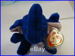 RARE 1995 Royal Blue Peanut Elephant Beanie Baby -MINT