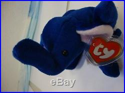 RARE 1995 Royal Blue Peanut Elephant Beanie Baby -MINT
