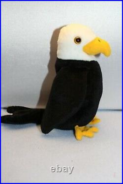 RARE 1995 TY Beanie BALDY the EAGLE With PVC PELLETS and ERRORS