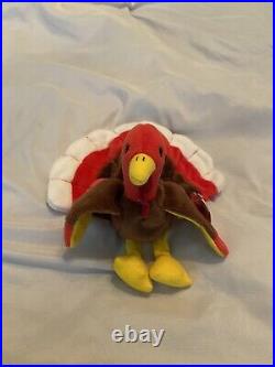 RARE-1996 Gobbles the Turkey TY Beanie Baby HAS 8 TAG ERRORS