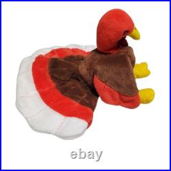 RARE-1996 Gobbles the Turkey TY Beanie Baby HAS 8 TAG ERRORS
