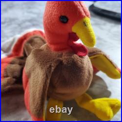 RARE-1996 Gobbles the Turkey TY Beanie Baby HAS 8 TAG ERRORS