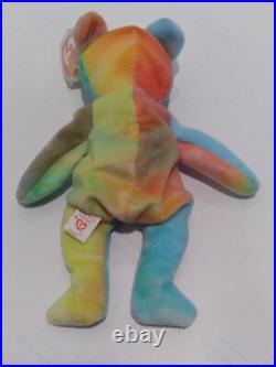 RARE 1996 Original Ty BEANIE BABY PEACE BEAR w Errors PVC Very Nice Condition