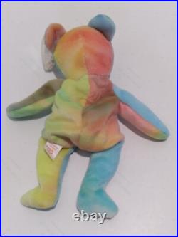 RARE 1996 Original Ty BEANIE BABY PEACE BEAR w Errors PVC Very Nice Condition