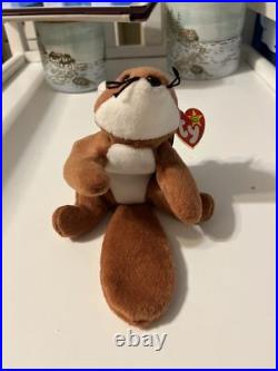 RARE 1996 Sly the fox Beanie Baby Style 4115 PVC Pellets and Tag Misprint