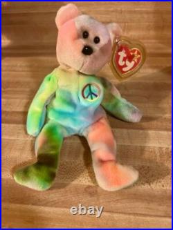 RARE 1996 Ty Beanie Baby PEACE the Bear NEW Mint Condition with ERRORS RARE 1996 Ty Beanie Baby PEACE the Bear NEW Mint Condition with ERRORS