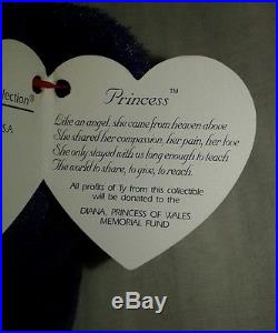 RARE 1997 1st Edition TY Beanie Baby Princess Diana Poem no spaces Star