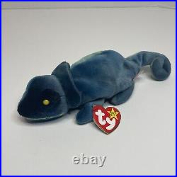 RARE 1997 Ty Beanie Baby Iggy the Chameleon Tag Error reading Rainbow