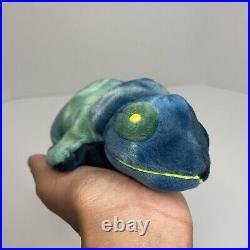 RARE 1997 Ty Beanie Baby Iggy the Chameleon Tag Error reading Rainbow