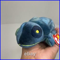 RARE 1997 Ty Beanie Baby Iggy the Chameleon Tag Error reading Rainbow