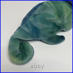 RARE 1997 Ty Beanie Baby Iggy the Chameleon Tag Error reading Rainbow