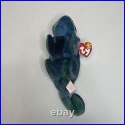 RARE 1997 Ty Beanie Baby Iggy the Chameleon Tag Error reading Rainbow