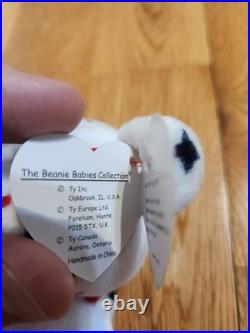 RARE 1998 Glory Ty Beanie Baby with Numbered Tush Tag and Tag Errors