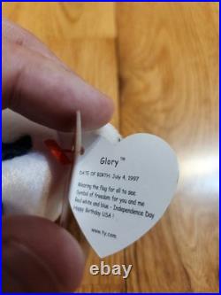 RARE 1998 Glory Ty Beanie Baby with Numbered Tush Tag and Tag Errors