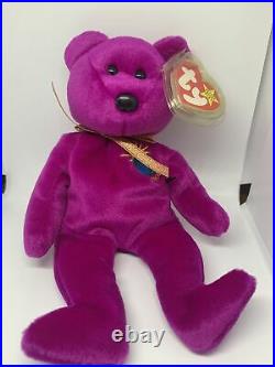 RARE 1999 Retired TY Beanie Baby MILLENIUM the Bear with multiple errors, Mint