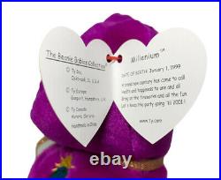 RARE 1999 Retired TY Beanie Baby MILLENIUM the Bear with multiple errors, Mint
