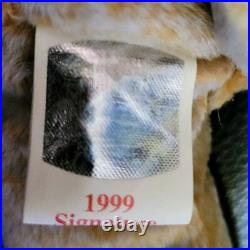 RARE 1999 SIGNATURE BEAR TY BEANIE BABIES PE Pellets ERRORS RETIRED NWT