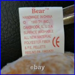RARE 1999 SIGNATURE BEAR TY BEANIE BABIES PE Pellets ERRORS RETIRED NWT