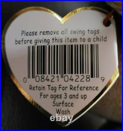 RARE 1999 SIGNATURE BEAR TY BEANIE BABIES PE Pellets ERRORS RETIRED NWT