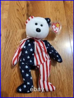 RARE 1999 Spangle The Bear Beanie baby with Errors