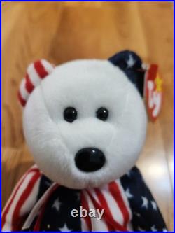 RARE 1999 Spangle The Bear Beanie baby with Errors