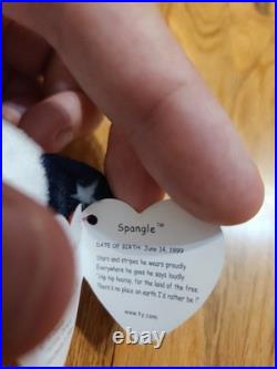 RARE 1999 Spangle The Bear Beanie baby with Errors